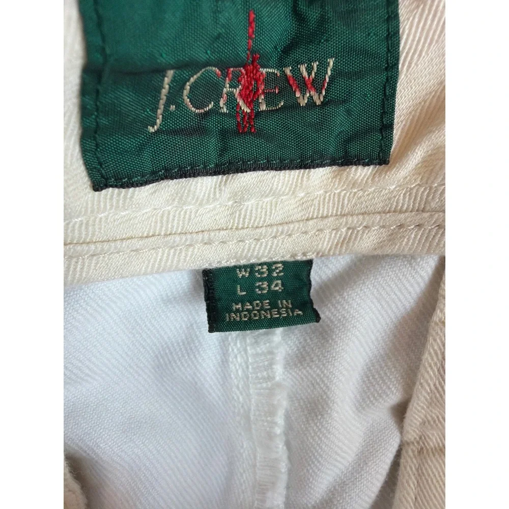 J. Crew Oarsmens  Classic Chinos‎ Men 32x34 (34x33) White Straight Leg Pants VTG